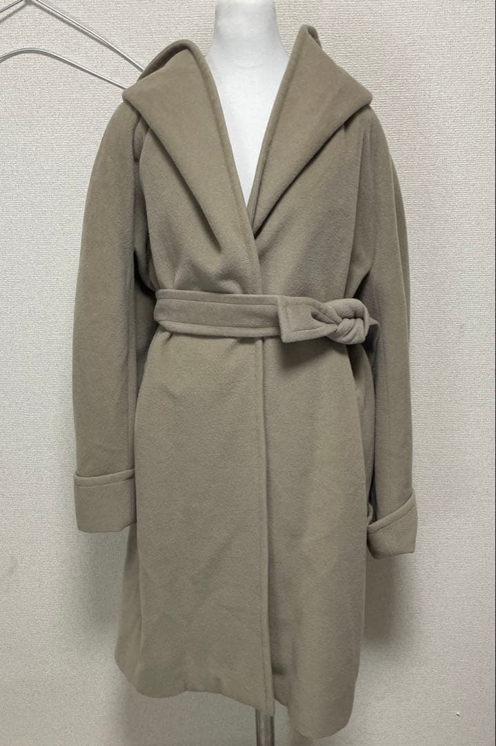 【GUCCI】フード付き ウールカシミヤ混コート ベージュ 42 GUCCI/グッチ 】エレガント◇リバーシブル GG ウールコート (GUCCI