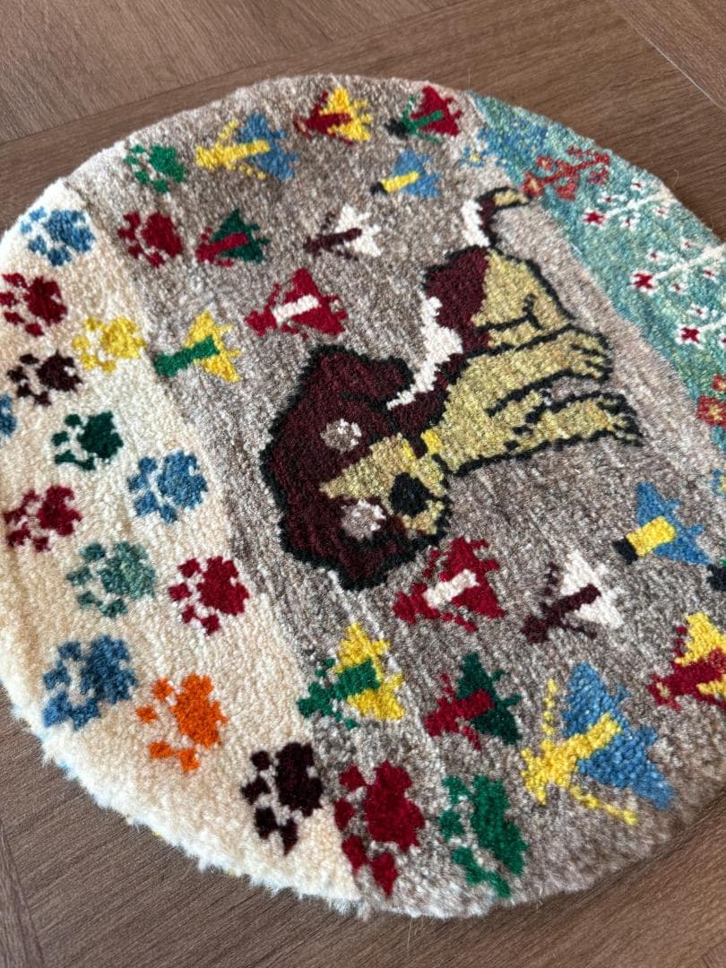 手織りペルシャギャッベ チェアマット 42cm カシュクリイラン シラーズ