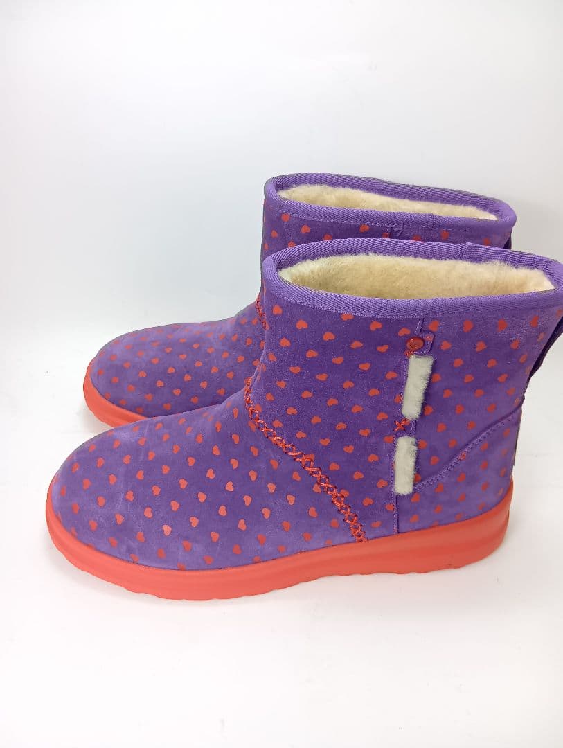 UGG アグ ハート柄 ムートンブーツ パープル 26.5cm
