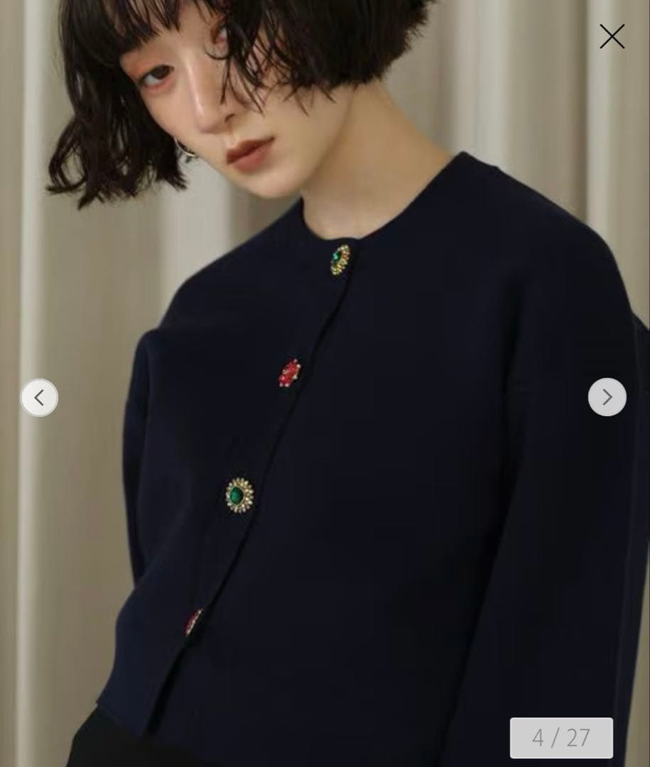 ＜EMMEL REFINES＞EM HW ビジュー ミニ カーディガン セール】＜EMMEL REFINES＞EM HW ビジュー ミニ カーディガン