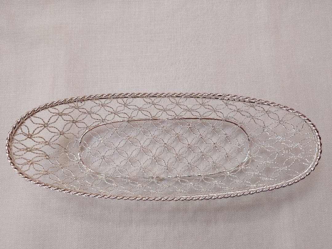 銀座和光 WAKO 網目模様銀仕上げおしぼりトレイ 5個セット