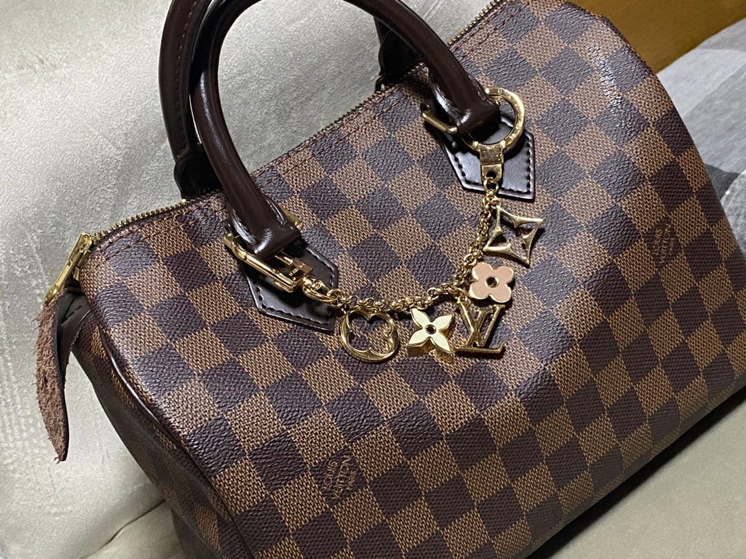 ルイヴィトン ダミエ スピーディー25 チャーム付き - メルカリ