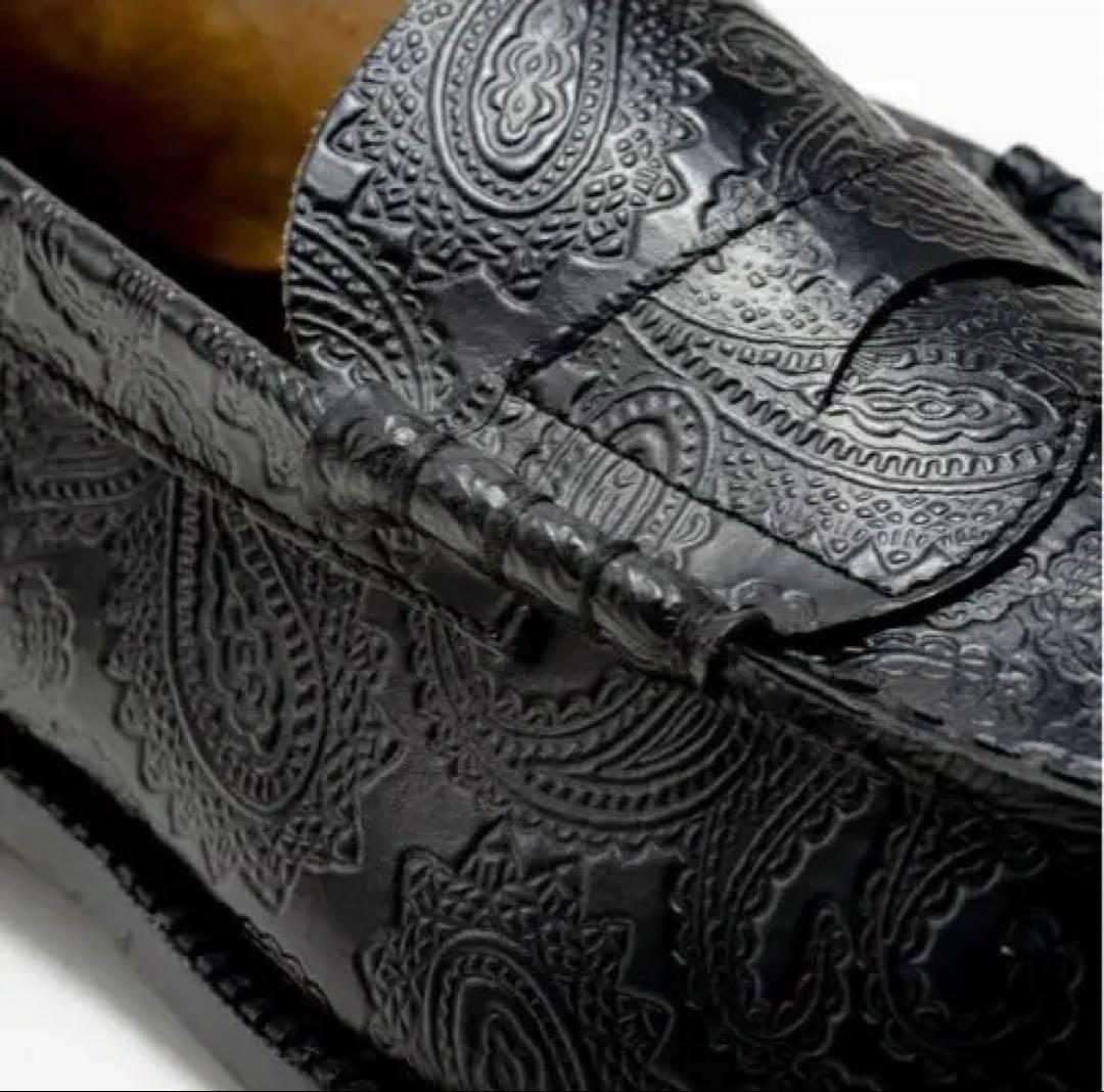 27.5cm 新品 Kenford Fineshoes 全面ペイズリーローファー