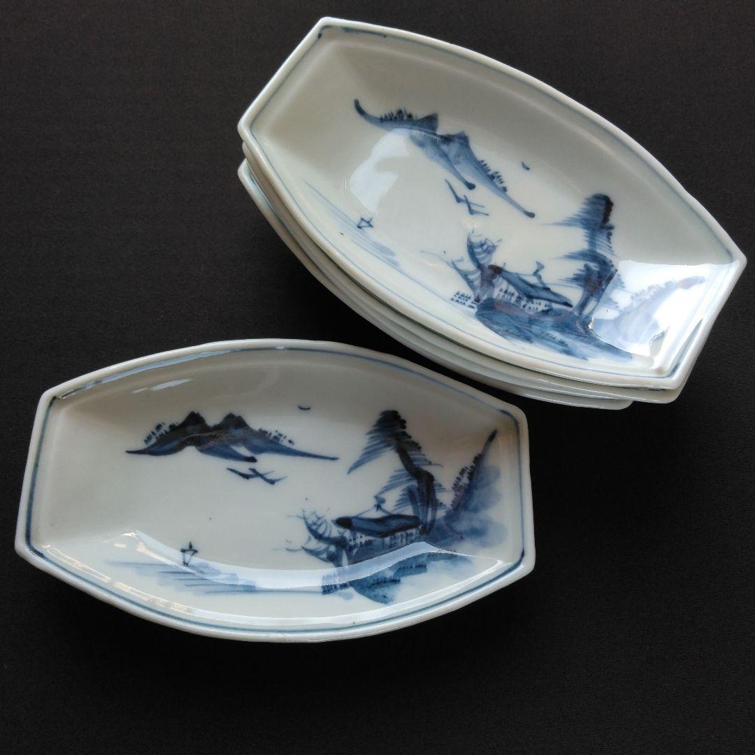 大正～昭和初期 古伊万里 舟形皿 染付山水 5客揃 骨董 古物 - メルカリ