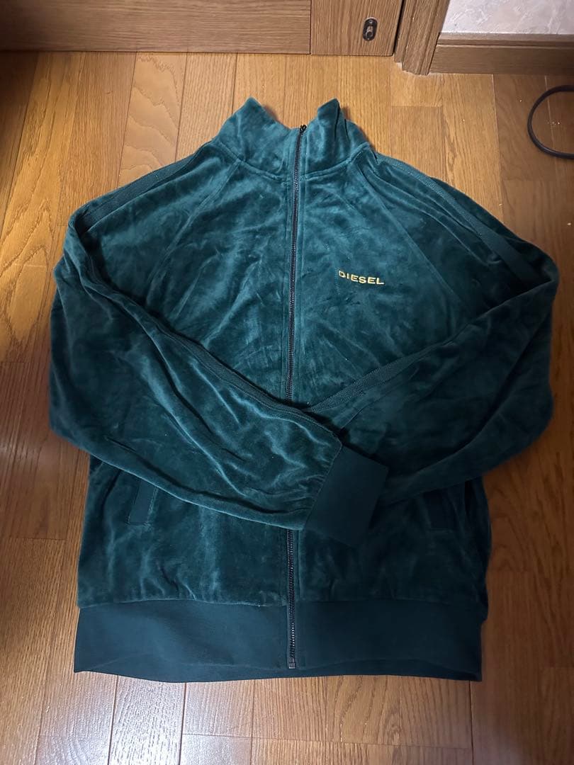 美品 DIESEL ディーゼル ベロア ジャージ トップス グリーン サイズL
