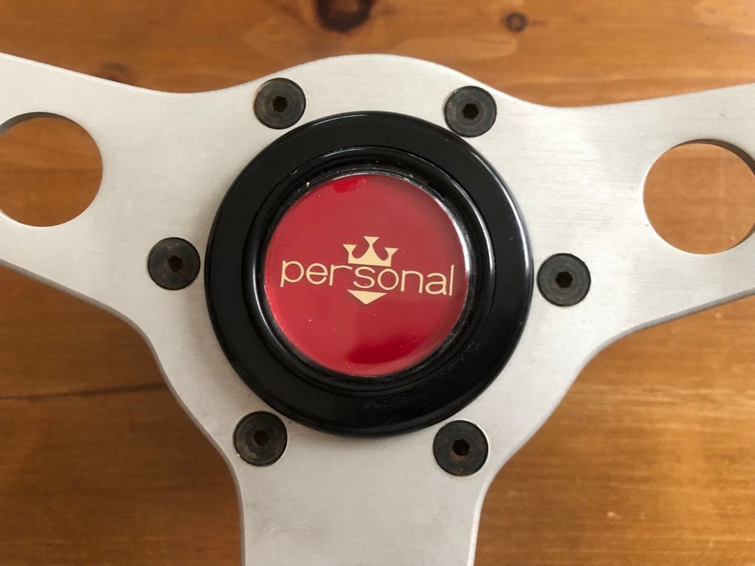 personal MONZA ウッドステアリング ホーンボタン付き 当時物 中古