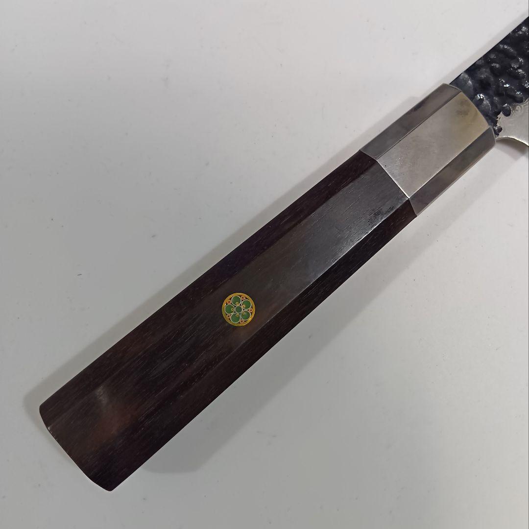 槌目黒打 筋引 カービング 67層ダマスカ スVG10 包丁 ナイフ 黒檀八角柄