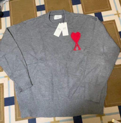 AMI PARIS グレー 長袖ニット セーター MM - メルカリ