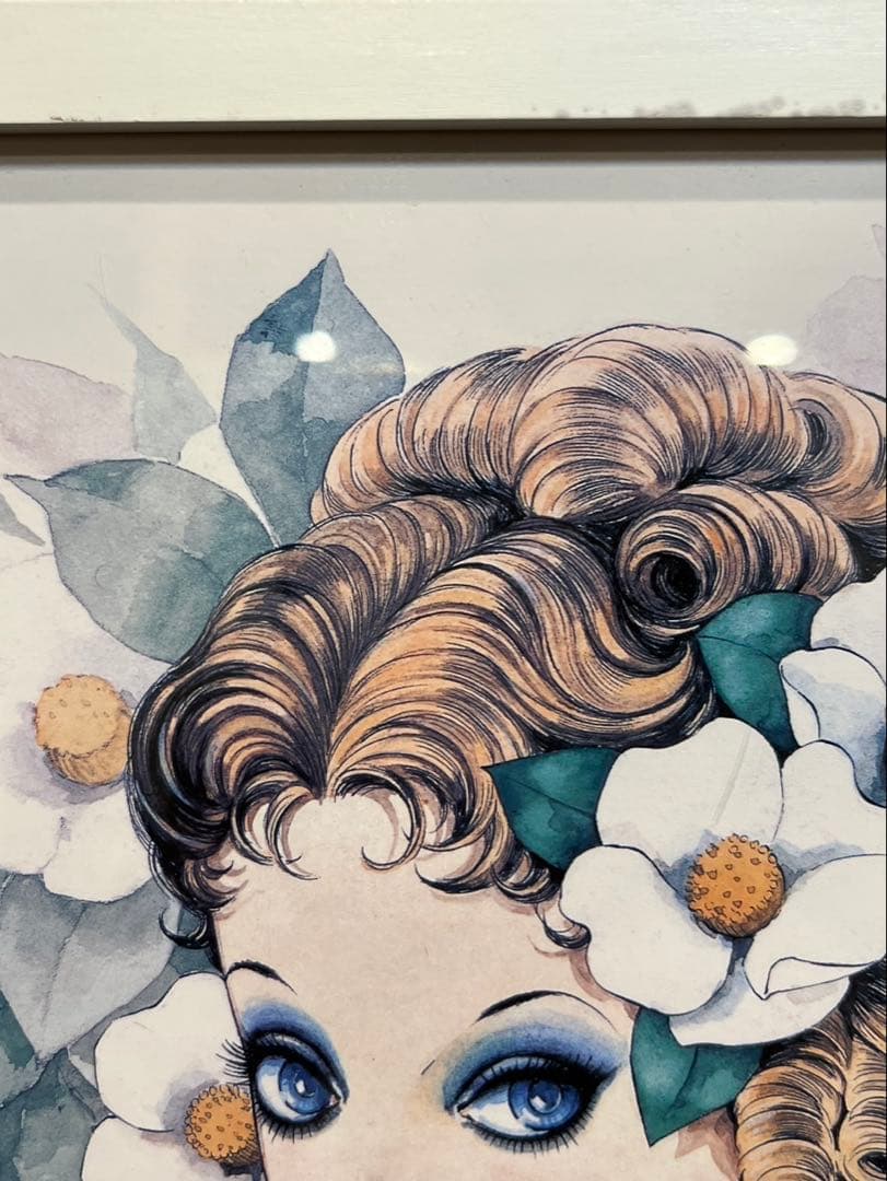 送料込み】中村淳一 1958年 昭和レトロ 漫画 額縁付き イラスト画 🎎