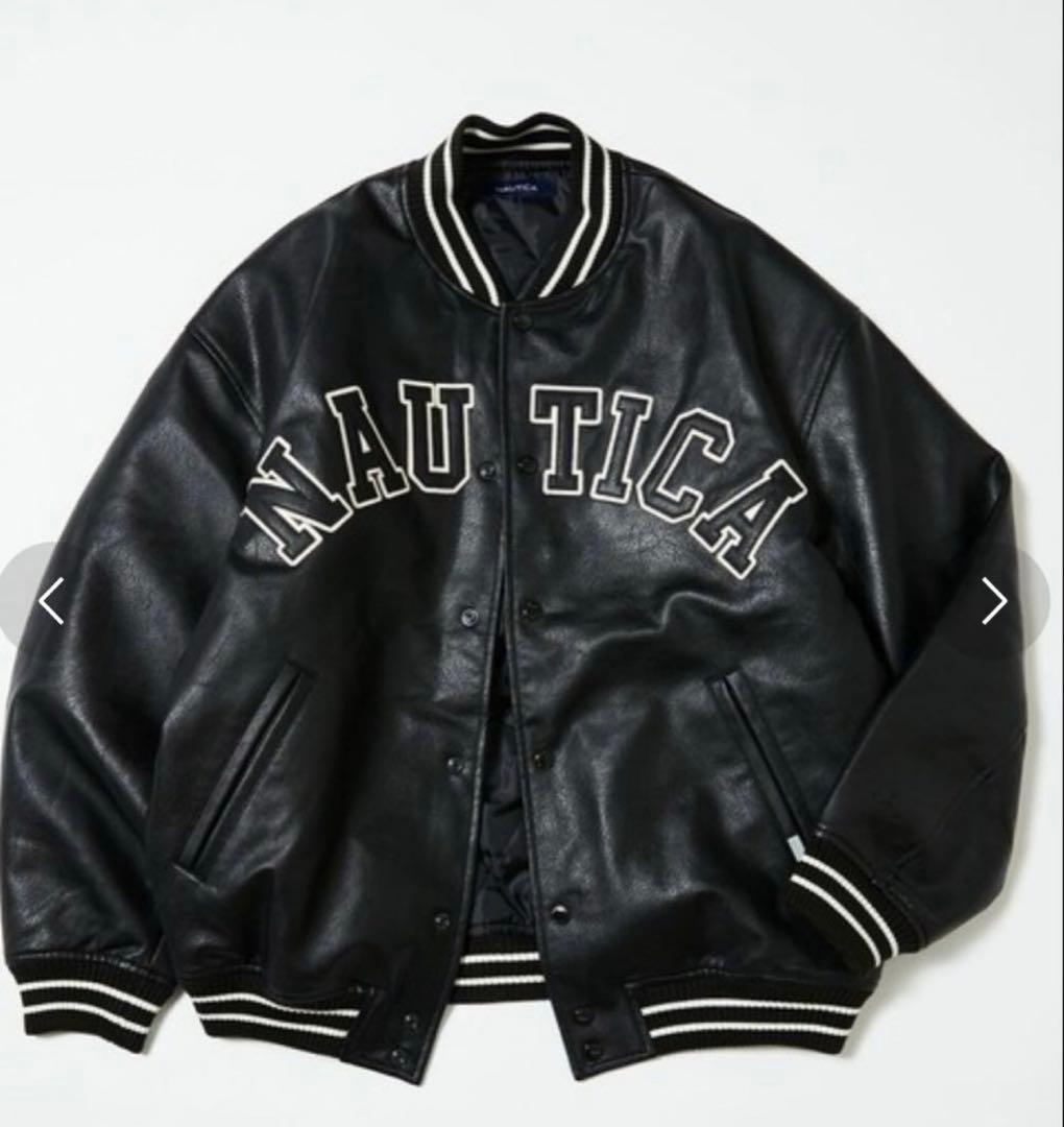 NAUTICA アーチロゴ レザー アワード ジャケット オンライン