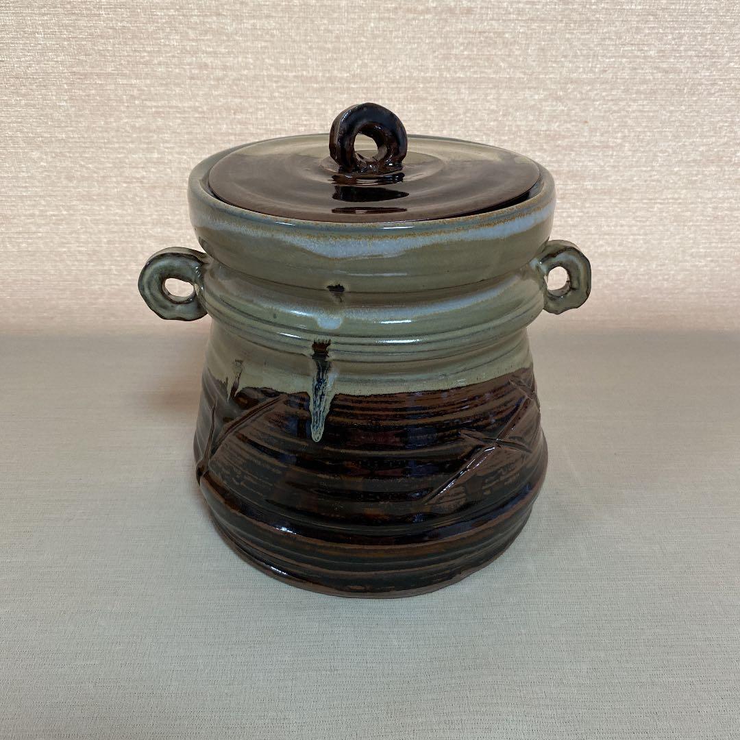 高取焼　水指　「高取　八山」作　N o9 茶道具 水指 水差し 高取焼き 高取静山作 八山窯 塗蓋 高取焼 : 茶道具