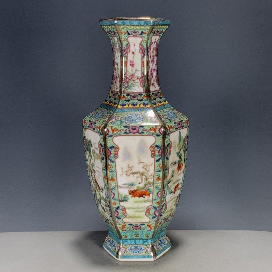パステルとエナメル花動物六角花瓶 景徳鎮 陶磁器 装飾品 工芸品 美術品 置物 楽天市場】景徳鎮 十錦 動物飾り壺（1対） 高さ約35cm 中国 陶磁器