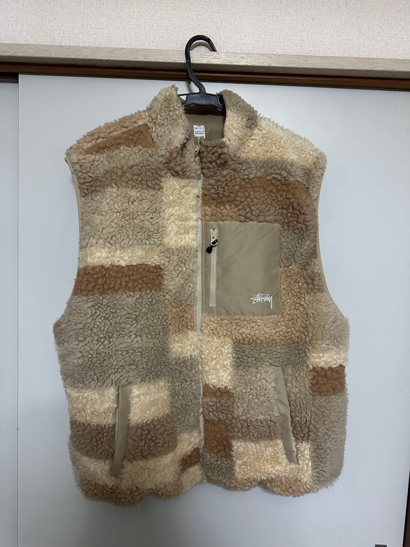 STUSSY ステューシー カラーブロック リバーシブル ベスト ボア