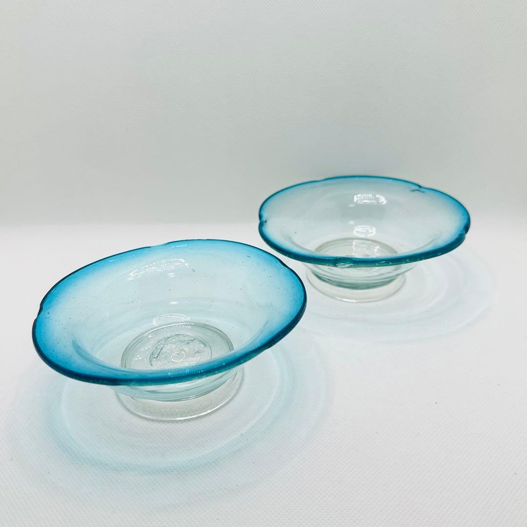 【希少】青縁 氷ガラス ボウル アイスグラス 食器 気泡 アンティーク　2客 2026年最新】Yahoo!オークション -レトロ かき氷 ガラスの中古品・新品