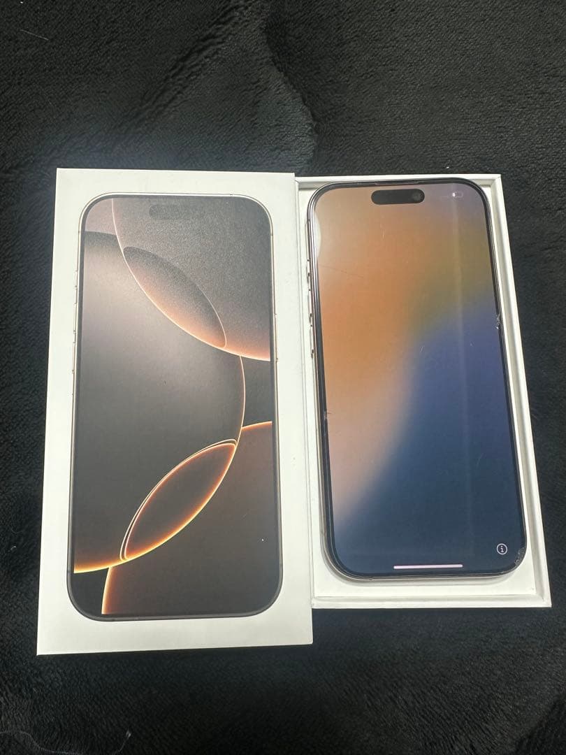 iPhone 16Pro デザートチタニウム本体　美品 iPhone 16 Pro デザートチタニウム 128GB」がやってきた！開封の儀から