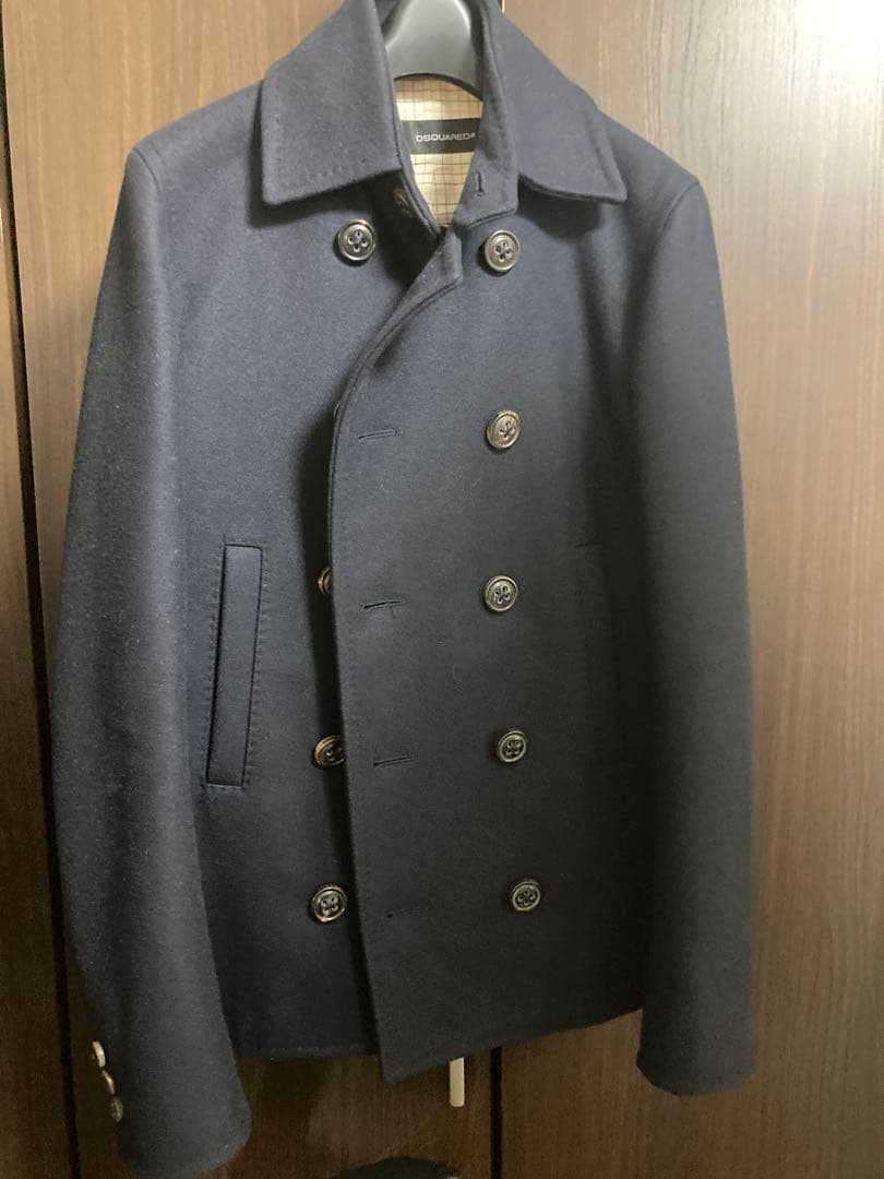 DSQUARED2 ネイビー ダブルブレスト ピーコート 46 DSQUARED2 ディースクエアード 22-23AW 25周年限定 ICON Pコート (D