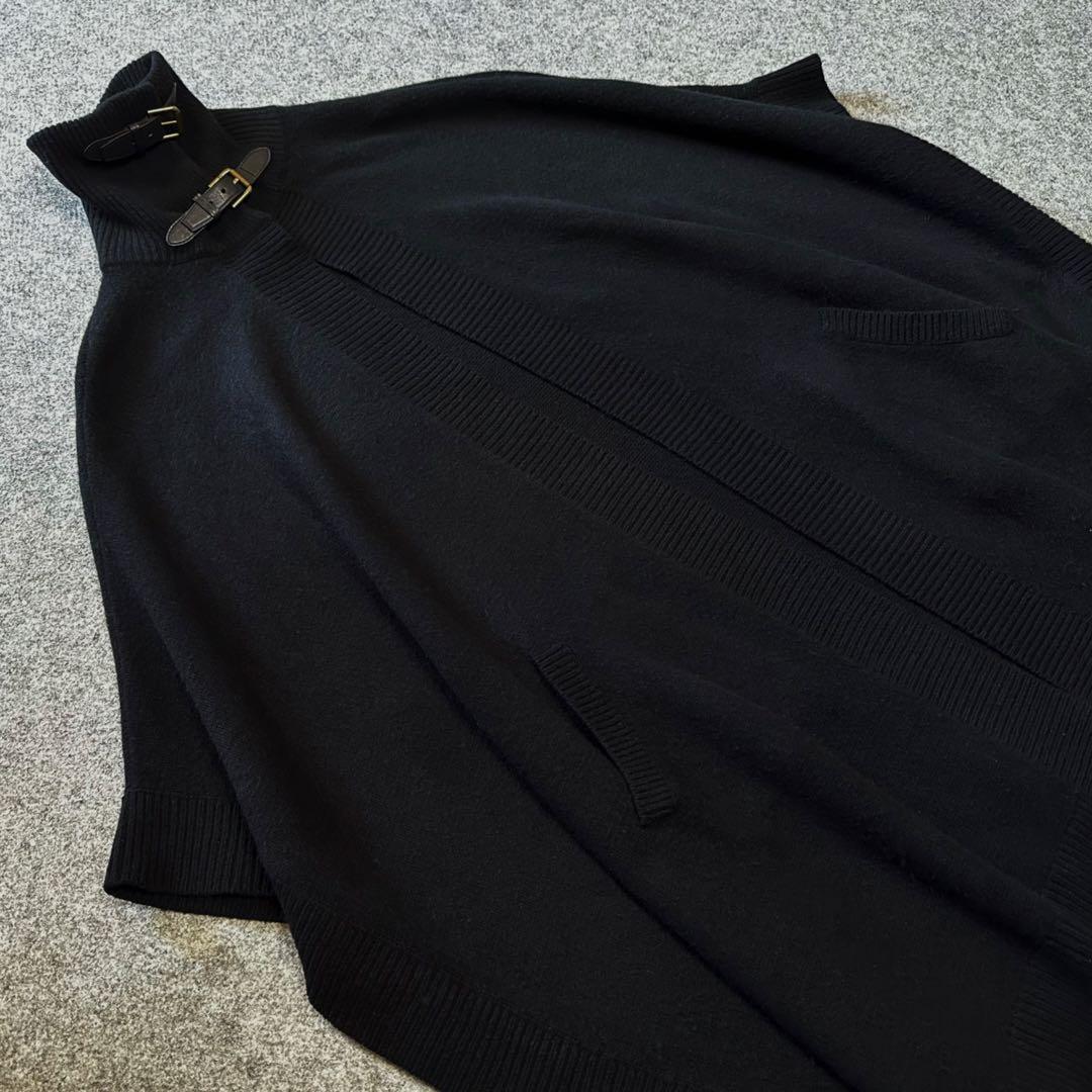 ラルフローレン：希少【カシミヤ混ニット／本革ベルクロ付き】スタンド