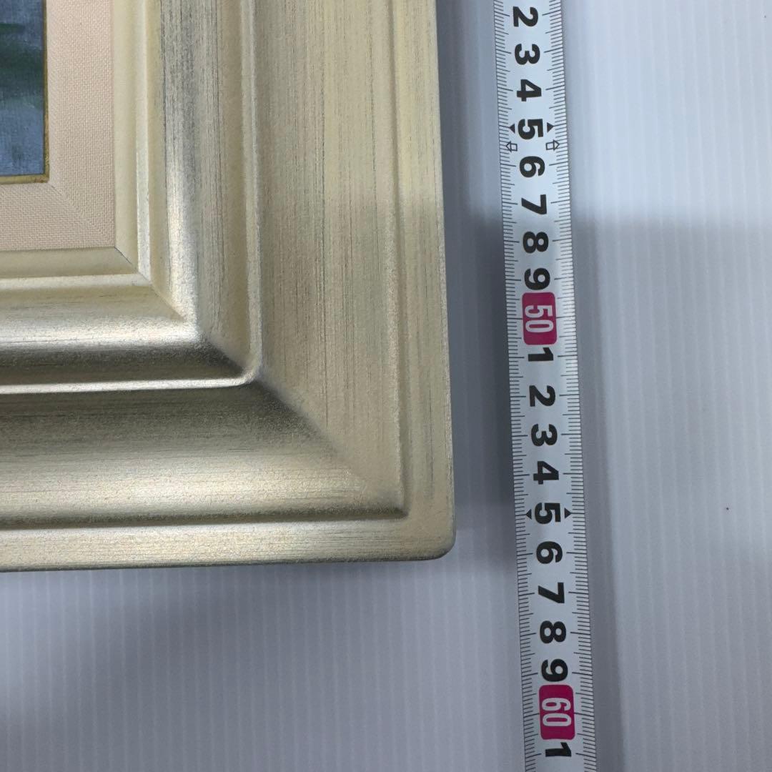 美品】 油彩絵画 同志社 arte mondo 弦城 IV 額縁 銀 F8