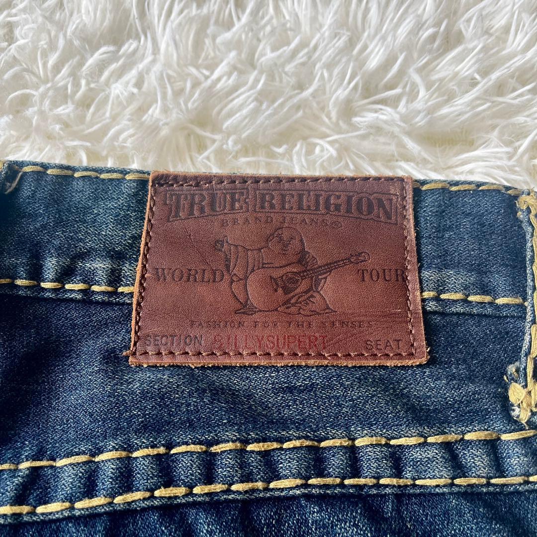 希少】トゥルーレリジョン デニム 刺繍ポケット 極太ステッチ 34 USA製