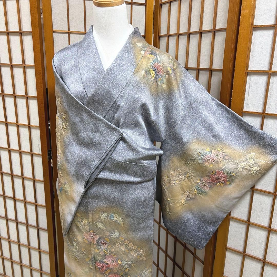 正絹　訪問着《辻ヶ花　銀通し》