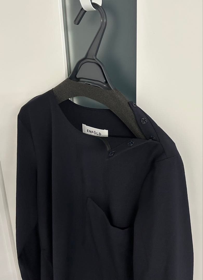 エンフォルド ネイビーサイドスリット 胸ポケット プルオーバー