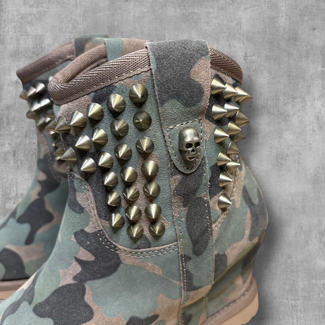 新品・超希少】ASH スタッズ ムートンブーツ 迷彩 インヒール スカル