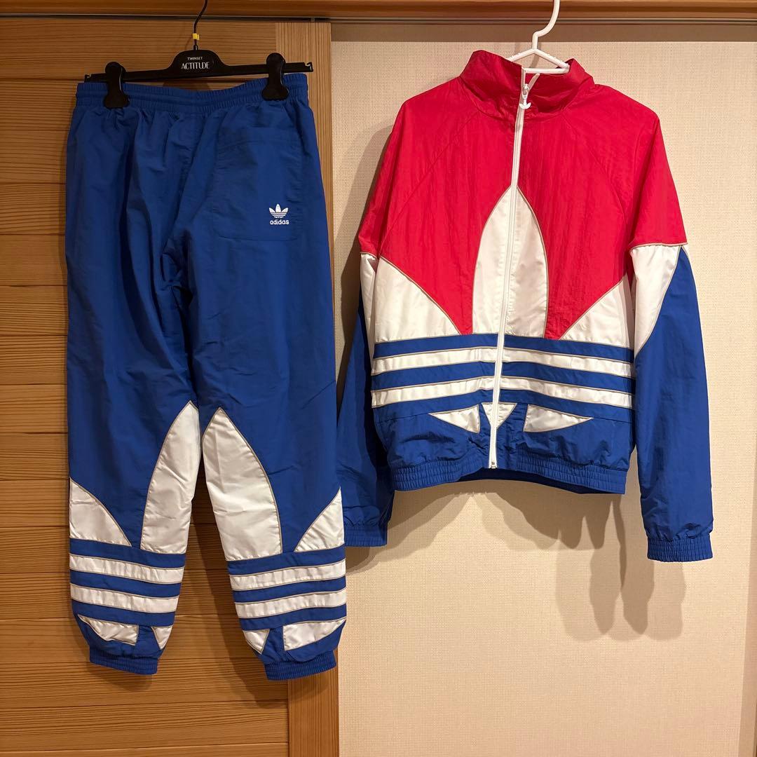 美品　アディダス　セットアップ　オリジナルス　ウーブン　トリコロール 新品】adidas Originals トリコロール セットアップ M パーカー
