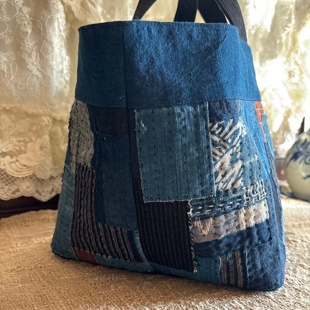 藍染 古布リメイク ハンドメイド 刺し子 トートバッグ - メルカリ