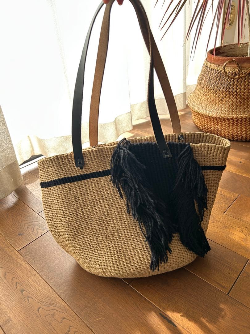 【mifuko】フリンジ付きかごバッグ《美品》