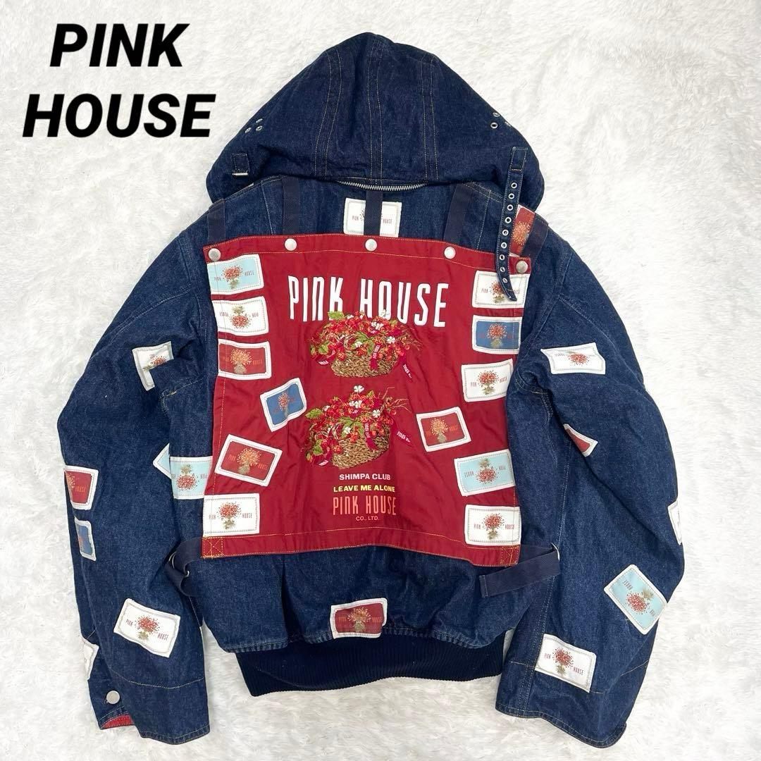 希少✨】ピンクハウス 苺刺繍ゼッケンデニムブルゾン - メルカリ