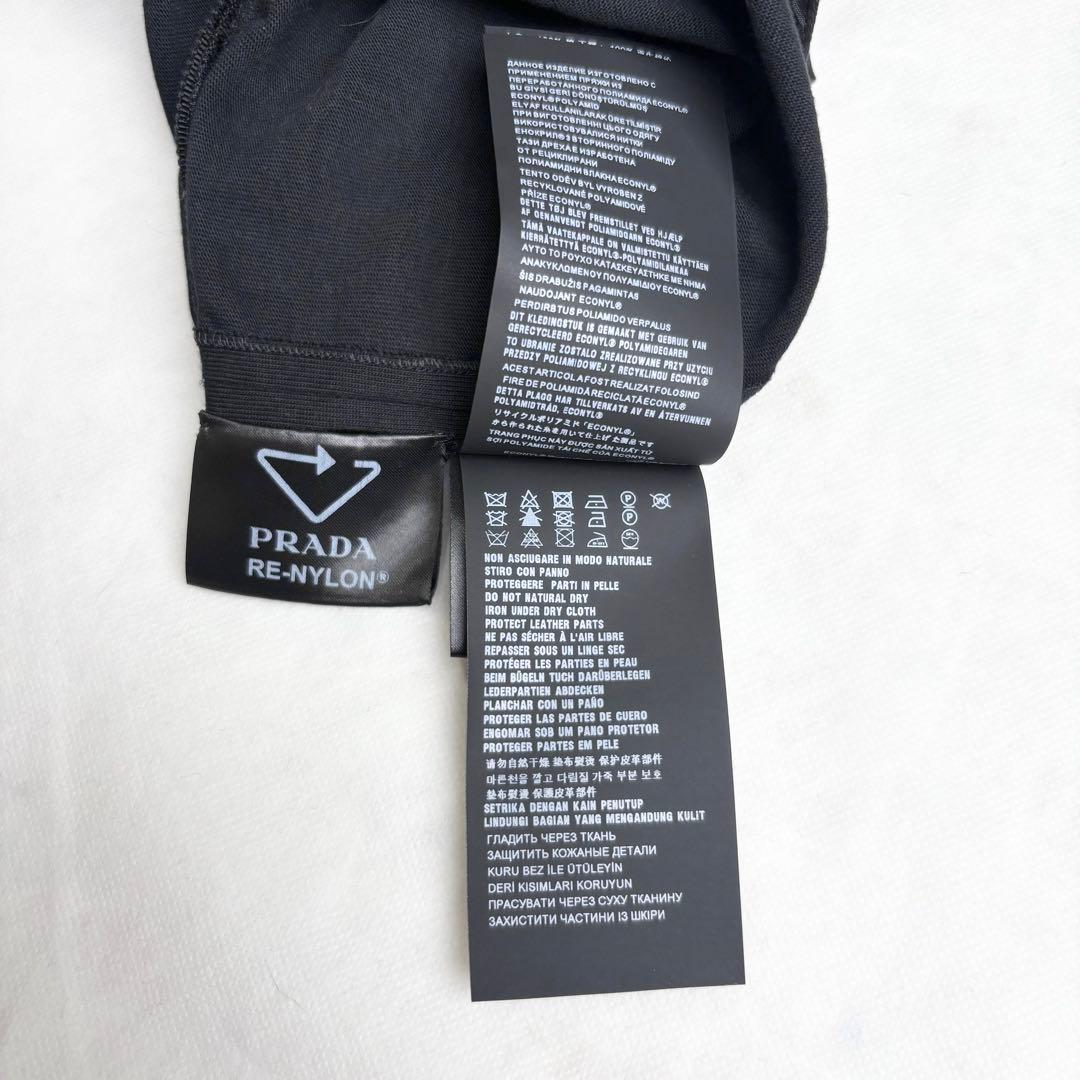 プラダ 2021 コットン リナイロン 切替ワンピース トライアングルロゴ 40