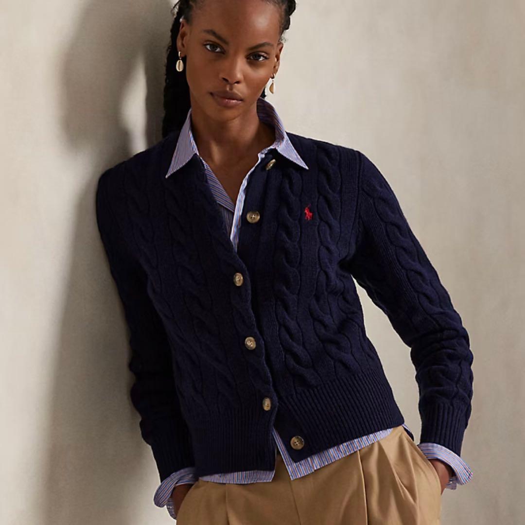 POLORALPHLAUREN ケーブルニット ウールカシミヤ カーディガン ケーブルニット ウールカシミヤ カーディガン（カーディガン/ボレロ