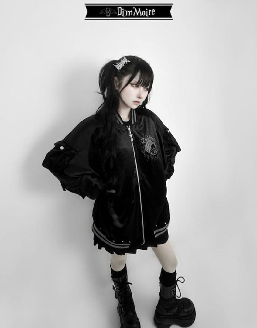 DimMoireディムモアール Messy BonesベロアスカジャンBlack - メルカリ