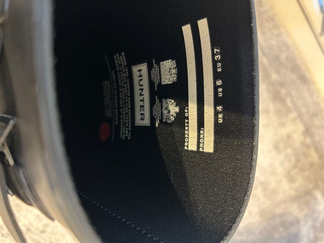 HUNTERオリジナル リファインドレインブーツ マットオールブラック長靴 37