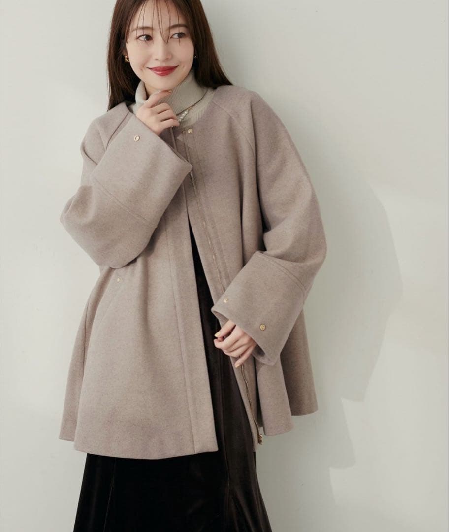 【natural couture】2WAY ノーカラーコート　モカ osono〉2WAYノーカラーコート | natural couture(ナチュラル