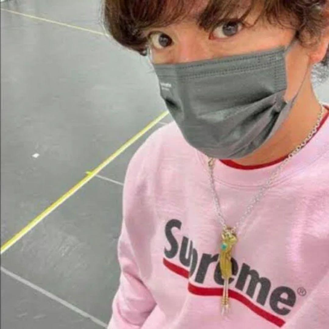 Supreme Underline Crewneck pinkピンク 木村拓哉 - メルカリ