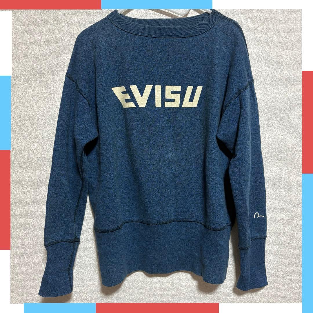 EVISU エビス トレーナー 40サイズ ネイビー ブルー - メルカリ