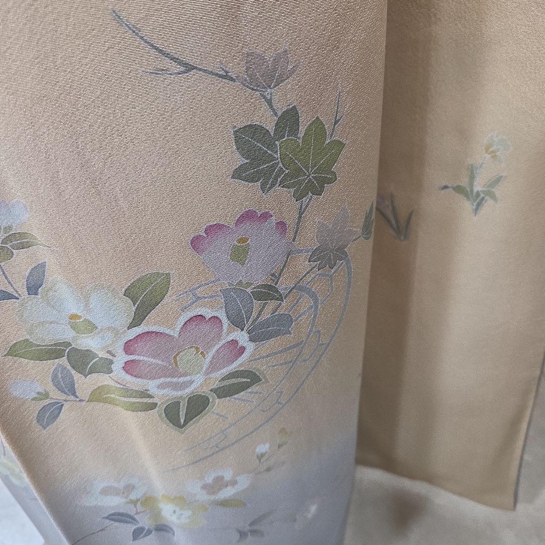 訪問着 4点フルセット、着物、袋帯、帯締め、帯揚げ ゆき丈長め69