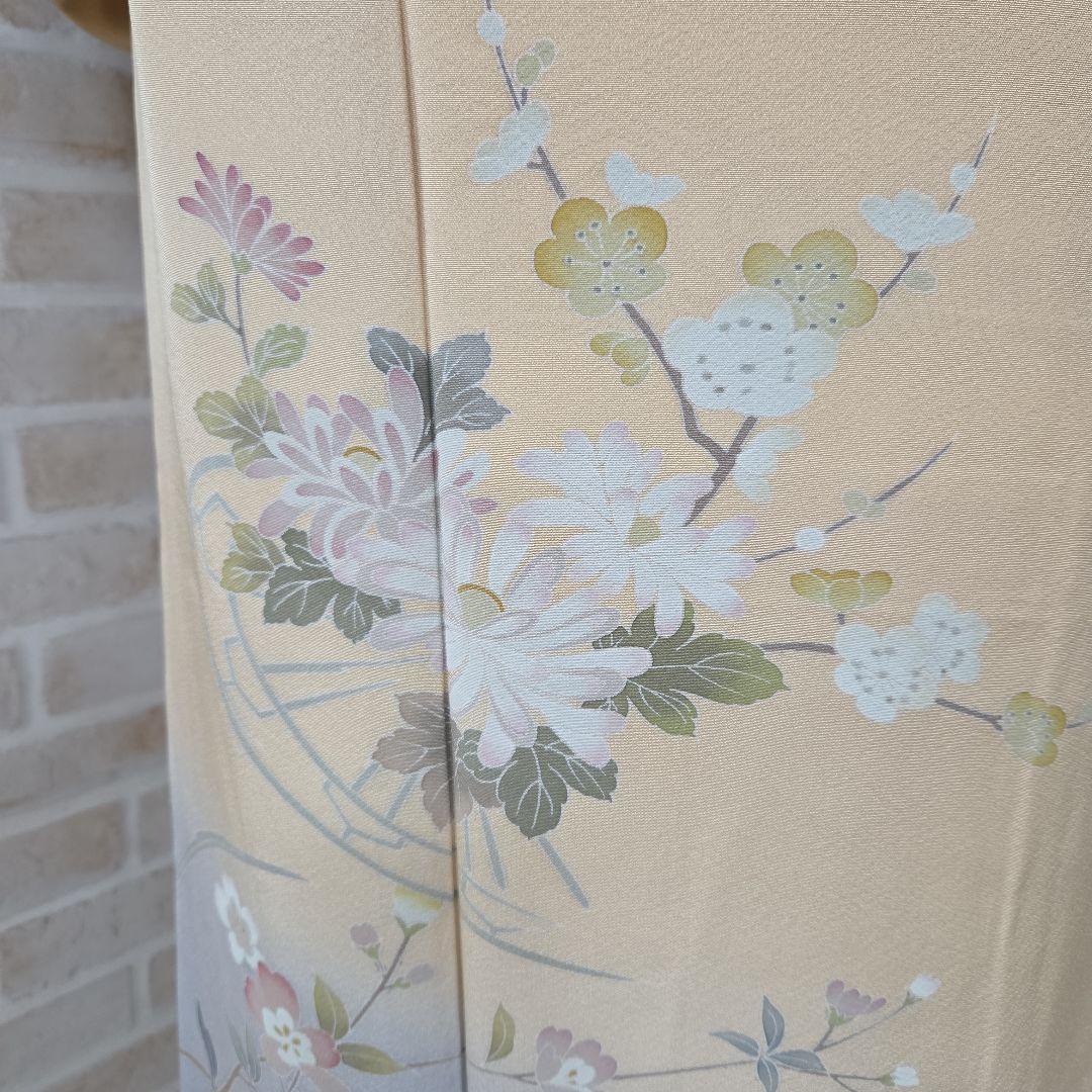 訪問着 4点フルセット、着物、袋帯、帯締め、帯揚げ ゆき丈長め69