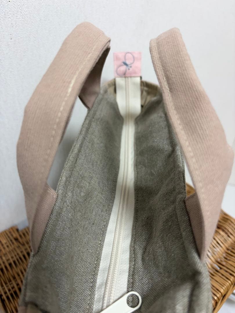 ミナペルホネン＊パッチギャザポケファスナートートL✂️ハンドメイド