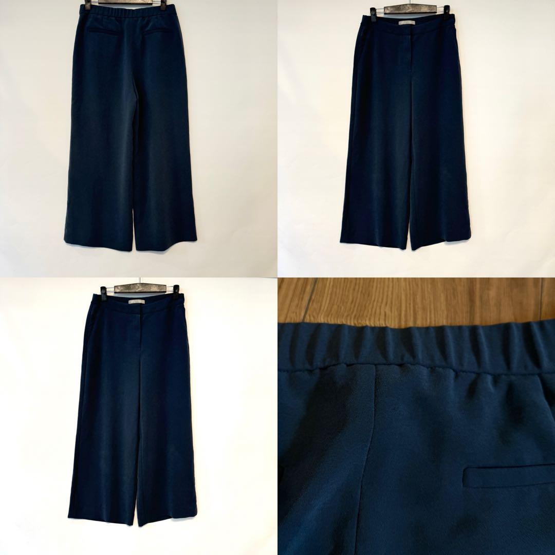 theory luxe セオリーリュクス トリアセジョーゼット ワイドパンツ38