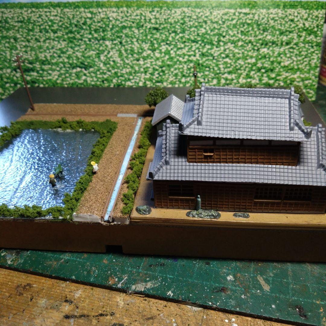 Nゲージ トミーテック ジオコレ 田植え前の水田と農家ミニジオラマ