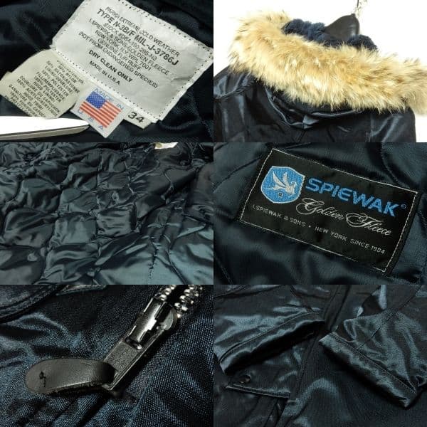 サイズS相当！廃盤！スピワックSPIEWAKネイビーN-3Bタイタンクロス34