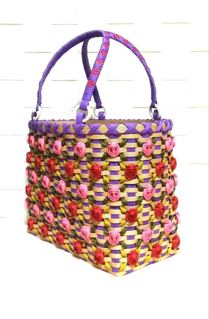 《 あゆみ 》エコクラフトバンドかごバック　３点