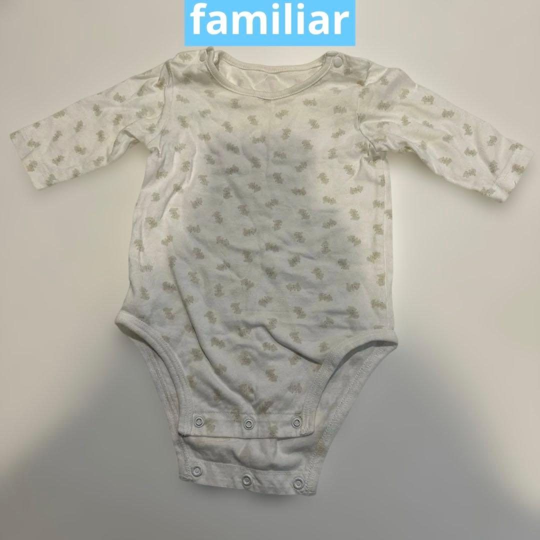 familiar☆長袖ロンパース肌着☆サイズ70☆ファミリア - メルカリ