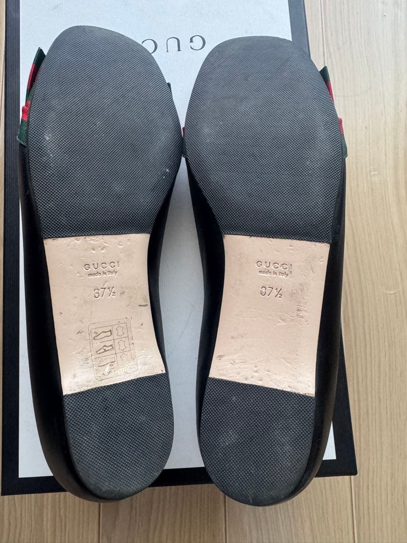 GUCCI マーモント リボン付きフラットシューズ サイズ37.5
