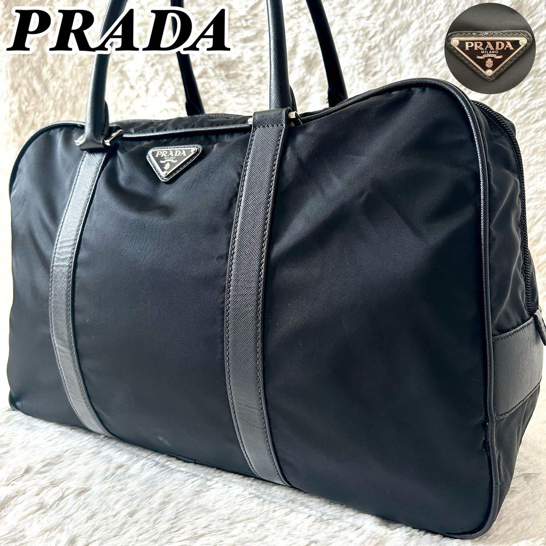 美品✨PRADA プラダ ビジネスバッグ 三角ロゴ　ブリーフケース ナイロン PRADA プラダ ブリーフケース ビジネスバッグ 三角ロゴ プレート 白
