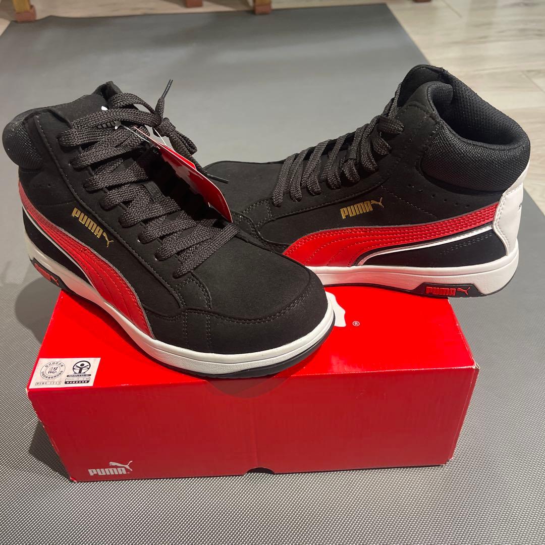 Puma 安全靴 26.5cm EEE 黒/赤