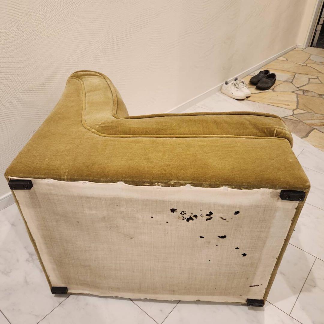 オールドカリモク karimoku ストライプ モケットアームレスシングル