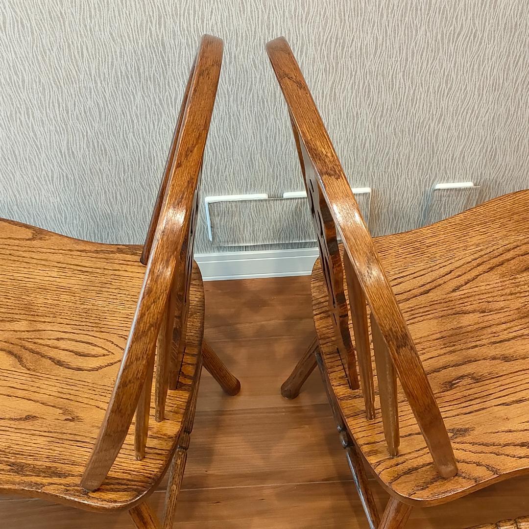 美品 ウィンザーチェア① フープバック オーク材 2脚セット F5 - メルカリ